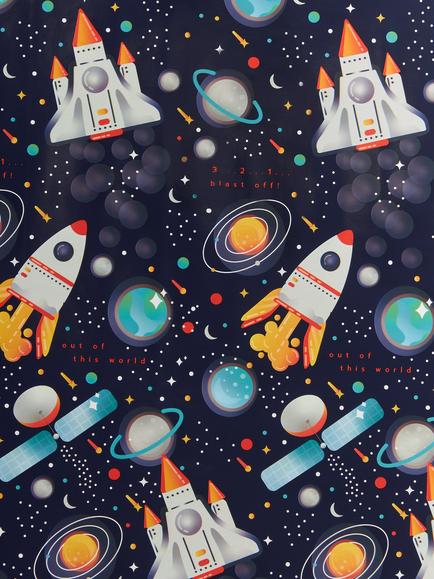 John Lewis Space Wrapping Paper, 3m - view 2, Blue