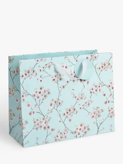 John Lewis Cherry Blossom Gift Bag, Blue, Multi