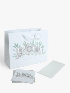 John Lewis Safari Animals New Baby Gift Wrap Set