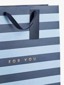 John Lewis Stripe/Spot Gift Bag, Blue - view 2, Blue