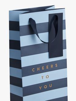 John Lewis Stripe/Spot Gift Bag, Blue - view 2, Blue