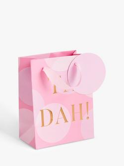 John Lewis Pink Spot Gift Bag, Pink - view 2, Pink