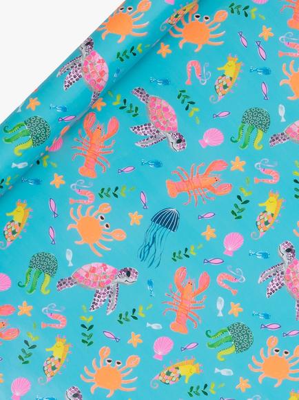 Paper Salad Under The Sea Wrapping Paper, 2m, Blue