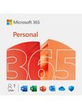 Microsoft 365 Personal, Office Software, PC/Mac, Tablets and Smartphones, 1 Year Subscription for 1 User