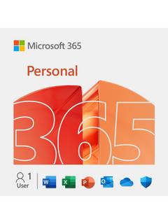 Microsoft 365 Personal, Office Software, PC/Mac, Tablets and Smartphones, 1 Year Subscription for 1 User