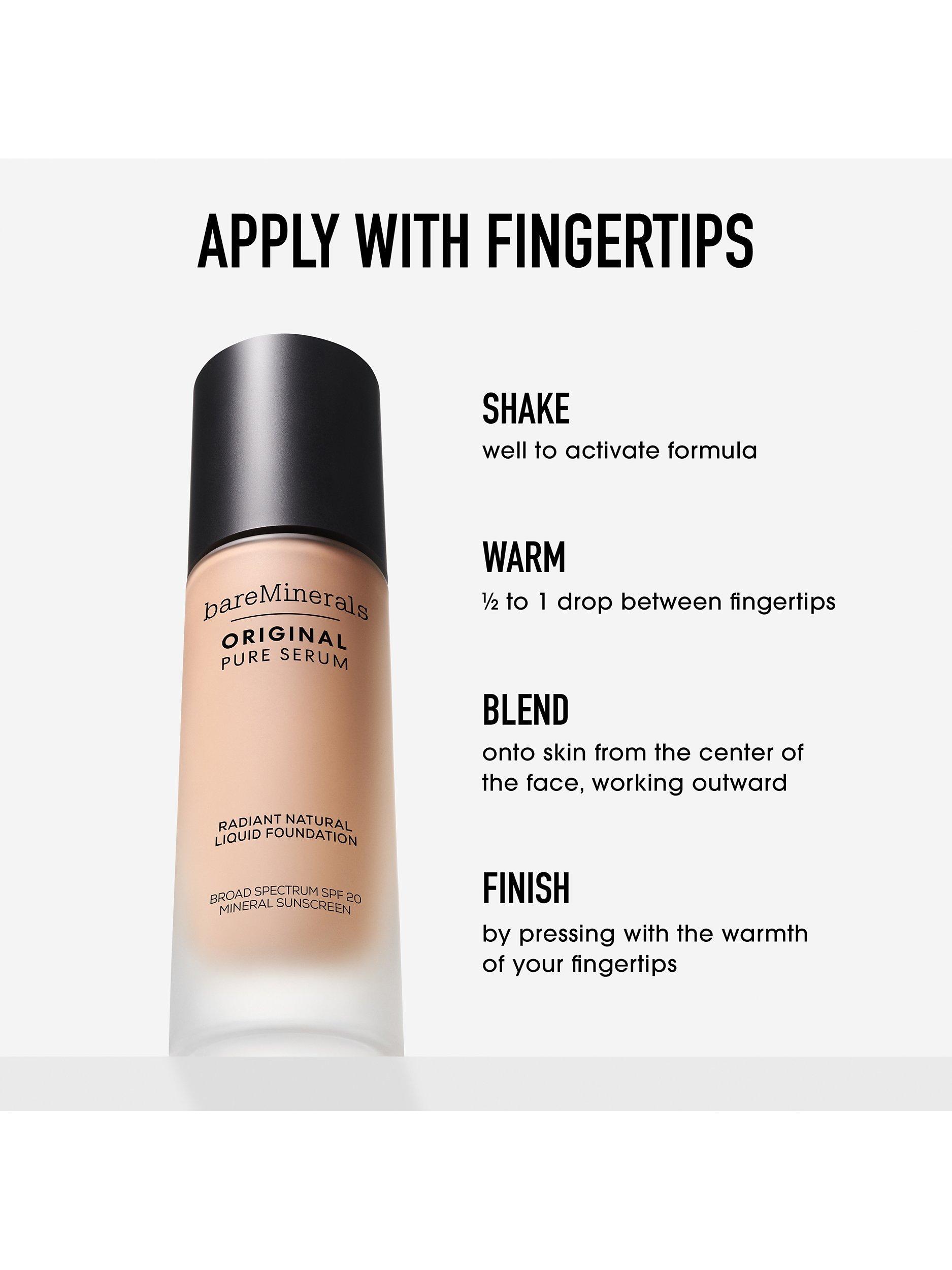 bareMinerals ORIGINAL Pure Serum Radiant Natural Liquid Foundation, Medium Deep Cool 1