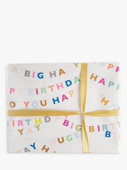 Caroline Gardner Birthday Bunting Wrapping Paper, 5m, Multi