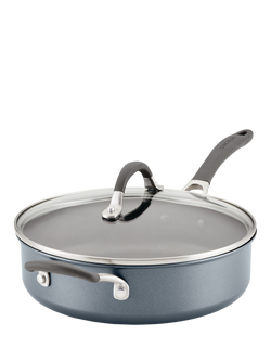 Circulon ScratchDefense Non-Stick Saute Pan & Lid with Helper Handle, 28cm, Grey