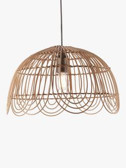 John Lewis Aria Rattan Ceiling Shade, Natural, Natural