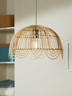 John Lewis Aria Rattan Ceiling Shade, Natural - view 2, Natural