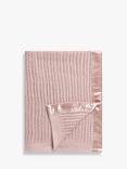 John Lewis Baby GOTS Organic Cotton Cellular Pram Blanket, 90 x 70cm, Plaster Pink