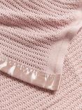 John Lewis Baby GOTS Organic Cotton Cellular Pram Blanket, 90 x 70cm, Plaster Pink