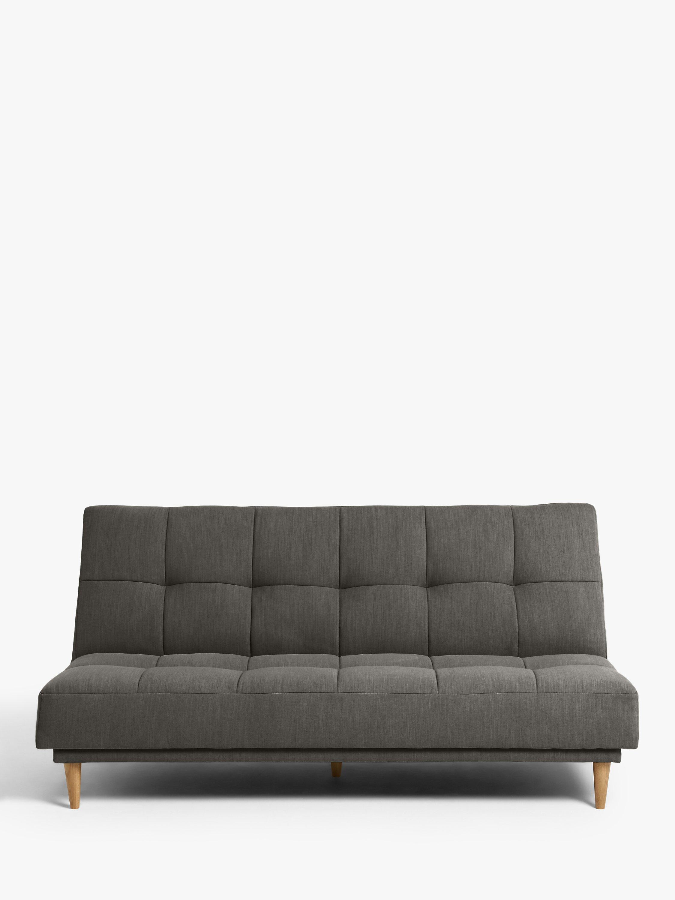 John Lewis OUTLET - Linear Medium 2 Seater Sofa Bed, Light Leg, Victoria Steel - Like New