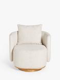 John Lewis Piro Swivel Armchair, Cream Natural Boucle