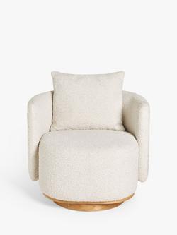 John Lewis Piro Swivel Armchair, Cream Natural Boucle, Cream Natural Boucle
