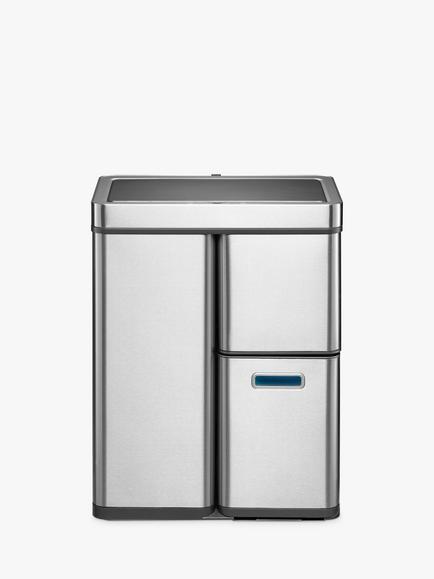 EKO Mirage Plus Sensor Waste Separation Bin, 55L, Stainless Steel, Stainless Steel