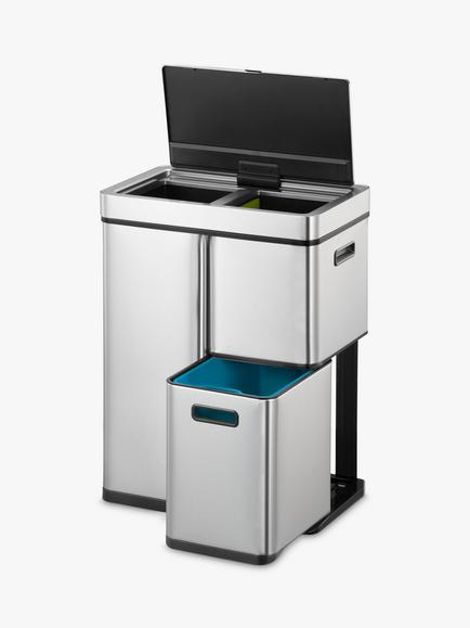 EKO Mirage Plus Sensor Waste Separation Bin, 55L, Stainless Steel - view 2, Stainless Steel