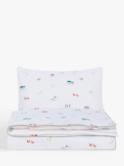 John Lewis Little Farm Toddler Reversible Pure Cotton Duvet Cover and Pillowcase Set, Multi, Cotbed (120 x 140cm), Multi
