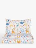 John Lewis Alphabet Animals Reversible Toddler Pure Cotton Duvet Cover and Pillowcase Set, Multi