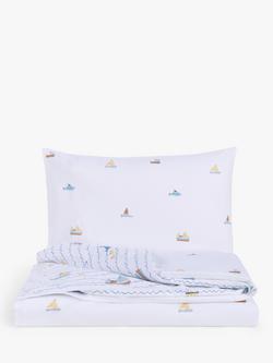 John Lewis Sail Away Print Reversible Toddler Pure Cotton Duvet Cover and Pillowcase Set, Multi - view 2, Multi