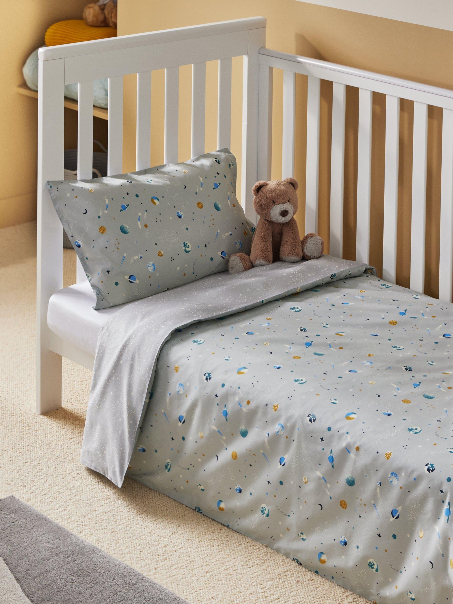 John Lewis Outer Space Reversible Pure Cotton Toddler Duvet Cover and Pillowcase Set Multi