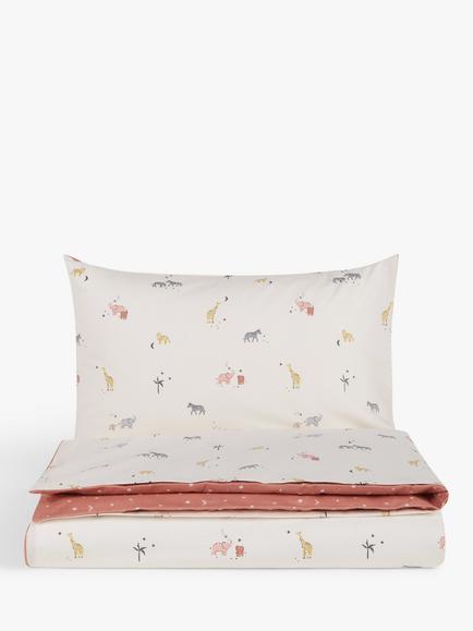 John Lewis Kids' Celestial Safari Pure Cotton Reversible Duvet Cover and Pillowcase Set, Multi, Multi