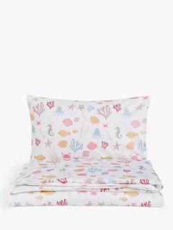 John Lewis Under the Sea Toddler Pure Cotton Duvet Cover and Pillowcase Set, Cotbed (120 x 140cm), Multi