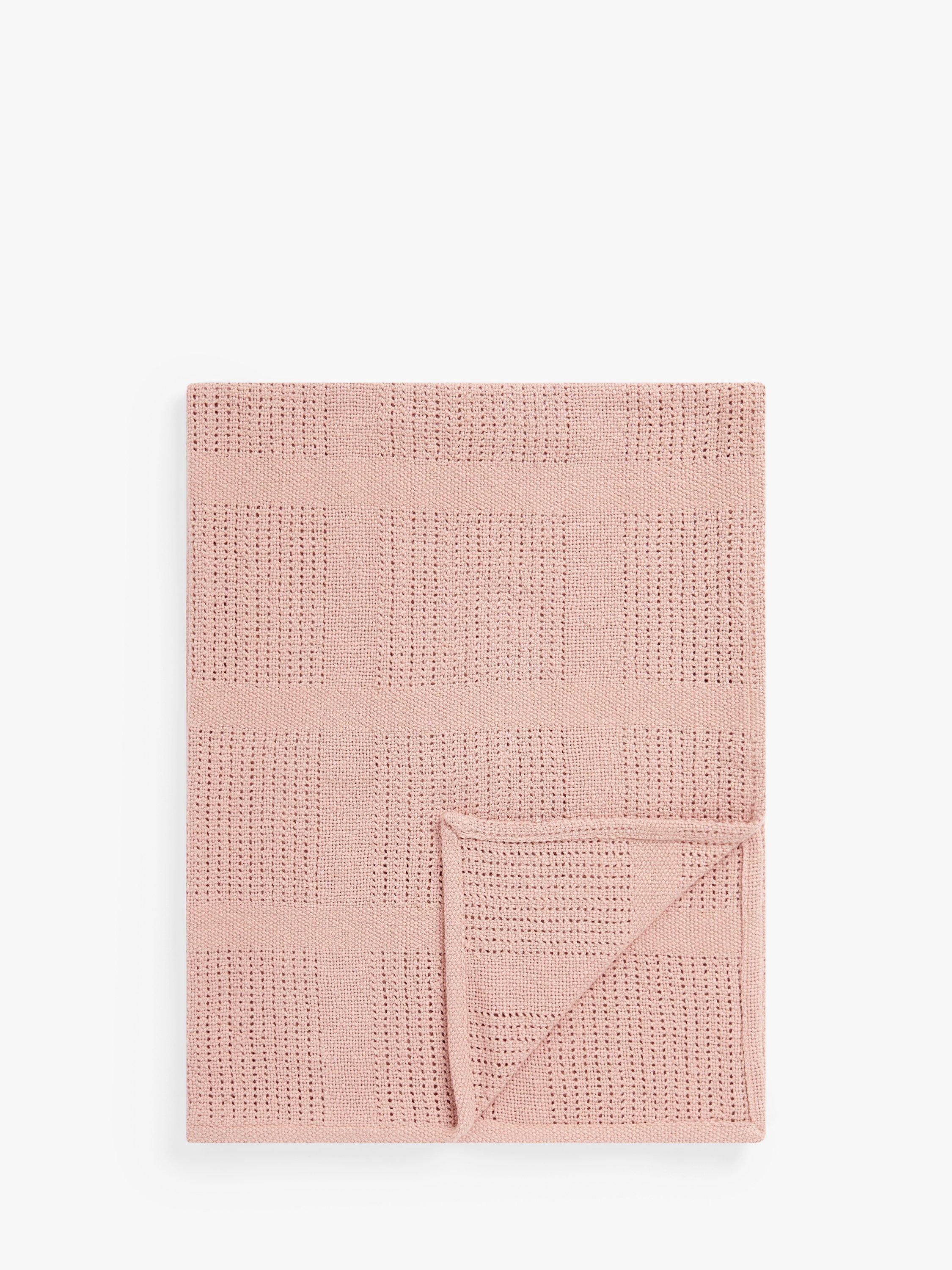 John Lewis Baby Cotton Cellular Blanket 70 x 90cm Plaster Pink