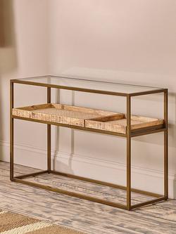 nkuku Luzon Display Console Table, Brass - view 2, Brass