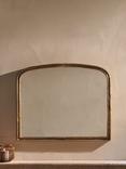 Nkuku Almora Arched Overmantle Wall Mirror, 91.5 x 110cm, Antique Brass