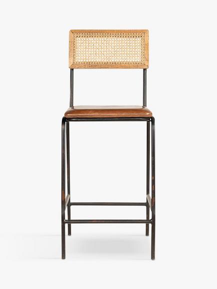 nkuku Iswa Counter Chair, Aged Tan, Aged Tan