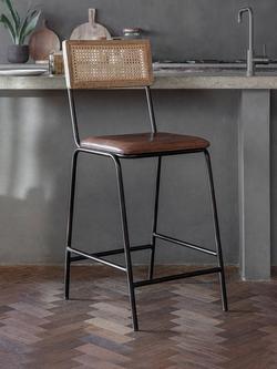 nkuku Iswa Counter Chair, Aged Tan - view 2, Aged Tan