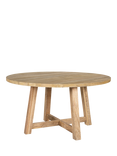 Nkuku Indali 4-6 Seater Round Mango Wood Dining Table, Natural