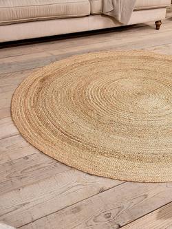 nkuku Braided Hemp Rug, Dia. 180 cm, Natural, Natural