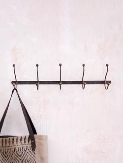 nkuku Rama 5 Hook Coat Rack, Iron - view 2, Grey