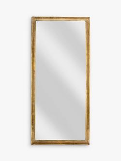 nkuku Yadur Full Length Metal Frame Wall Mirror, 166.5 x 75.5cm, Brass, Brass