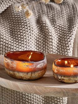 nkuku Janka Glass Tealights, Set of 2 - view 2, Amber