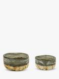 nkuku Janka Glass Tealights, Set of 2, Charcoal