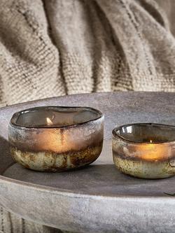 nkuku Janka Glass Tealights, Set of 2 - view 2, Charcoal