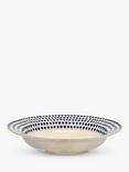 nkuku Indigo Drop Ceramic Pasta Bowl, 23cm, Cream/Indigo