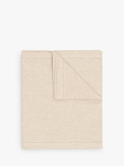 nkuku Sanee Linen Blend Table Runner, 230cm, Natural, Natural