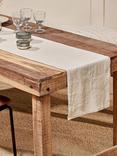 Nkuku Sanee Linen Blend Table Runner, 230cm, Natural