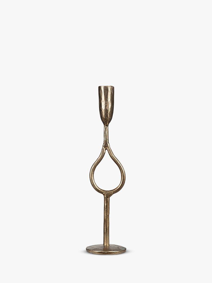nkuku Padook Iron Candlestick Holder, Brass