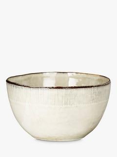 nkuku Malia Stoneware Serving Bowl, 24cm, Cream