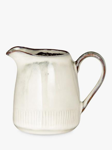 nkuku Malia Stoneware Milk Jug, 290ml, Small, Cream - view 2, Cream