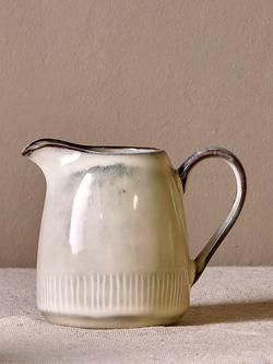 nkuku Malia Stoneware Milk Jug, 290ml, Small, Cream, Cream