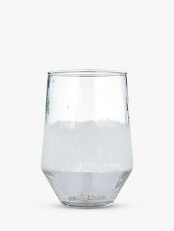 nkuku Anara Etched Recycled Glass Tumbler, Set of 4, 300ml, Clear, Clear
