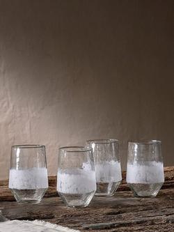 nkuku Anara Etched Recycled Glass Tumbler, Set of 4, 300ml, Clear - view 2, Clear