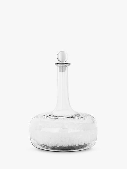 nkuku Anara Etched Recycled Glass Decanter, 750ml, Clear, Clear