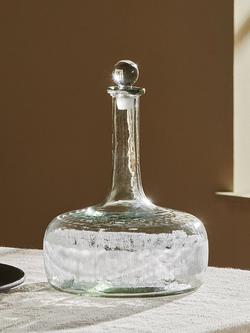 nkuku Anara Etched Recycled Glass Decanter, 750ml, Clear - view 2, Clear